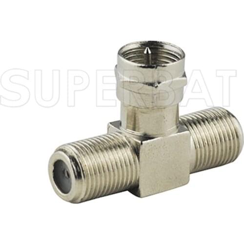 Superbat 5 pcs F Adapter F Plug to Jack to Jack T Type RF Adapter