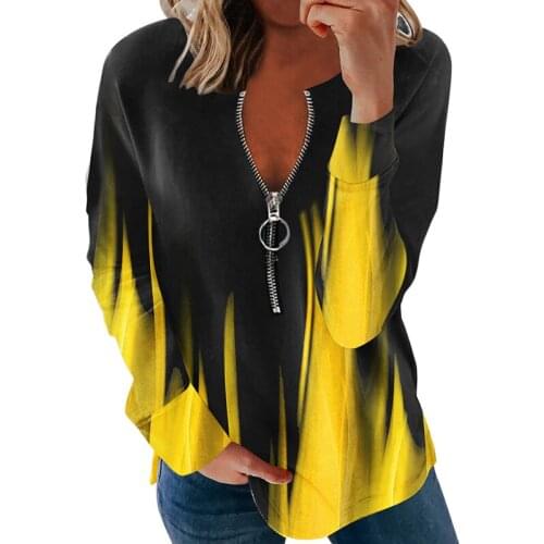 Harajuku Patchwork Fashion Printed Sweatshirt Deep V Neck Hoodie Half Zipper Plunge Polerones Casual Women Vintage Hoodie 5xl