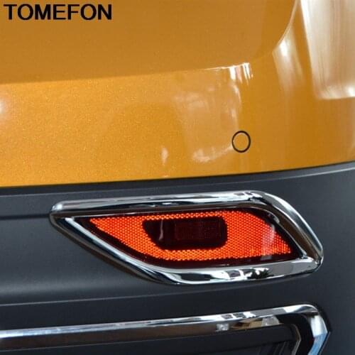 TOMEFON For Volkswagen T-Cross 2018 2019 2020 Car Rear Fog Light Lamp Foglight Frame Cover Trim Exterior Accessories Styling ABS