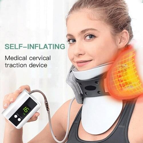 Intelligent Automatic Inflation Neck Traction Apparatus Device Soft Comfortable Neck Braces Electric Heating Neck Collar Protect