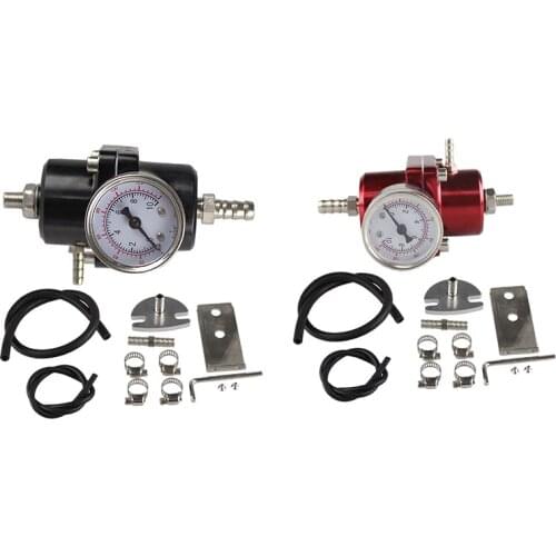 Universal Car Fuel Pressure Regulator 0-140PSI Adjustable Pressure Reducer with Pressure Gauge