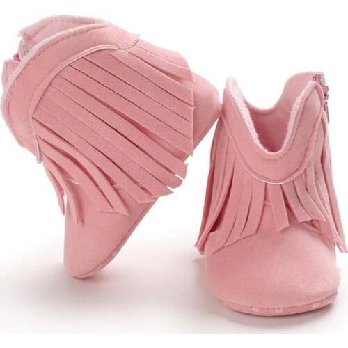 Wallarenear Baby Girl Winter Boots Leather First Walkers Soft Bottom Anti Slip Newborn Baby Girl Shoes Winter Autumn Boots