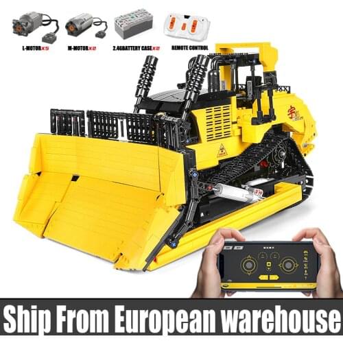 Yeshin 22011 High-Tech Toys The 20008 APP RC Motorized Bulldozer Model Building Blocks Assembly Bricks Kits Kids Christmas Gift