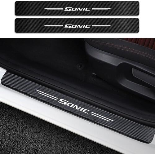 4PCS Car Door Threshold Protector Anti Scratch Cover Stickers For Chevrolet Sonic Auto Door Sills Sucff Plate Guards Accessories