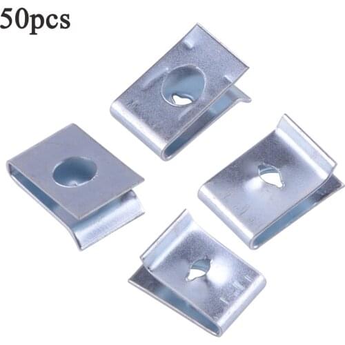 Clips U-nuts Metal Panel 50pcs Universal Bumpers Auto Self tapping Speed