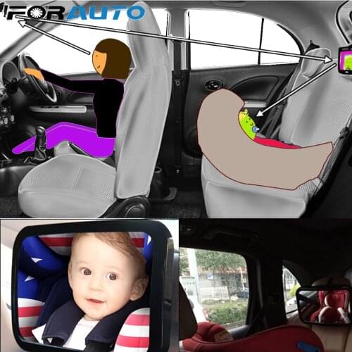 FORAUTO Headrest Child Safety Monitor Rear View Mirror Adjustable Baby Safety Mirror Plastic Interior Accessories