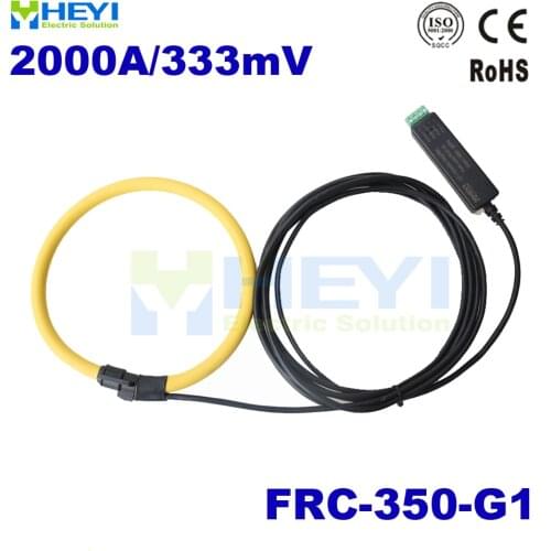 Yellow Split Core ac current measurement Input : 1~2000A Output : 333mV flexible rogowski coil ct rope with integrator