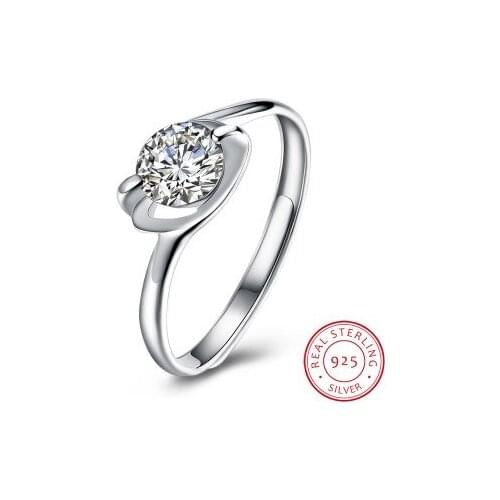925 Sterling Silver Ring For Women Fashion Zircon Silver Jewelry Engagement Bague Distribution Wholesale ESH-R0025
