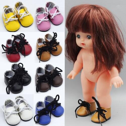5.2*2.8cm 1Pair Fashion PU Doll Shoes for 14.5-Inch Girl and 20cm Plush EXO Dolls Shoes Toy Accessories Birthday Gift