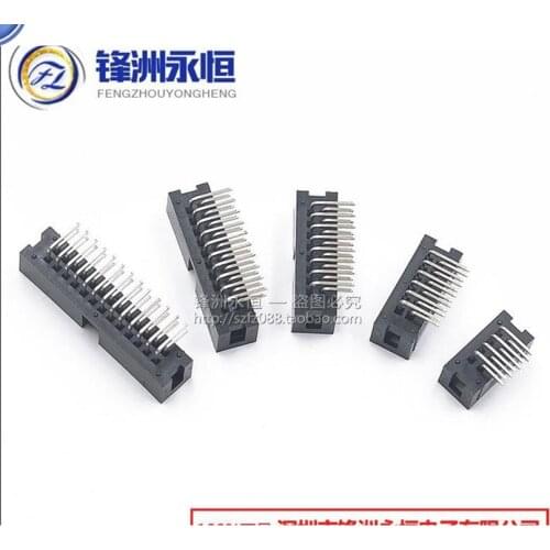 10PC Pitch 2.54mm 2x3Pin-2x20Pin DC3-6/8/10/12/14/16/18/20/24/26/30/34/40/50P RIGHT Angle pin Shrouded PCB IDC Socket Box Header