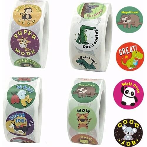 100-500pcs Cute Animal Stickers Rabbit Elephant Lion Koala Gift Decor Seal Labels Kids Reward Diary Scrapbook Stationery Sticker