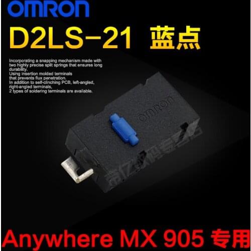 2pc Original OMRON D2LS-21 Blue Dot Micro Switch for Logitech M905 Mouse Anywhere2 10 Millions Lifetime