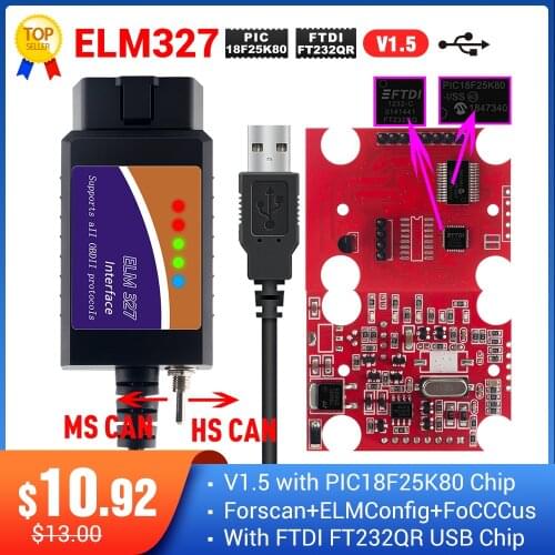 2020 Original ELM327 USB FTDI with switch code Scanner HS CAN and MS CAN super mini elm327 obd2 v1.5 bluetooth elm 327 wifi