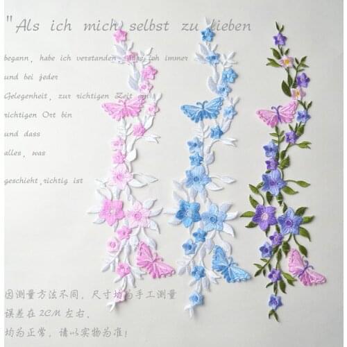 3pc Hot Butterfly Flowers Iron-On Embroidered Patch Applique Motif Garment Decor Craft