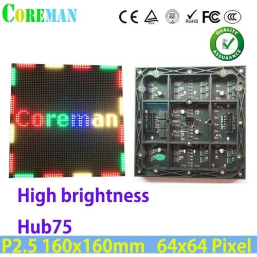 64*64 Dots P2.5 Led Panel 160x160 Led Display Module Dot Matrix P2 Led Cabinet Advertising Stage Led Display Screen Module
