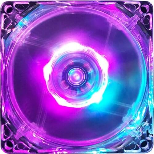 8cm 12V Cooling Fan For Computer Chassis Colorful LED RGB Fans 3Pin + 4Pin Dual Port Support Mainboard Computer Power Supply