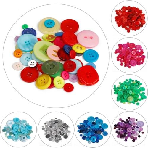 Promotion 50g Mix Colors DIY Scrapbooking Resin Round Cartoon Buttons Plastic Buttons DIY Childrens Garment Handmade Sewing