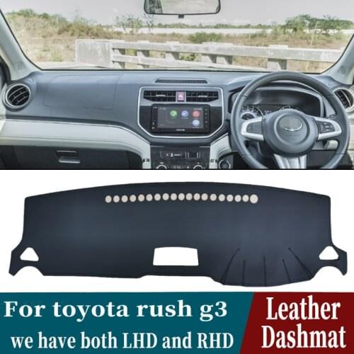 PU Leather Dashmat Dashboard Cover Pad Dash Mat Carpet Car-Styling accessories For toyota rush g3 2018 2019 2020 RHD LHD