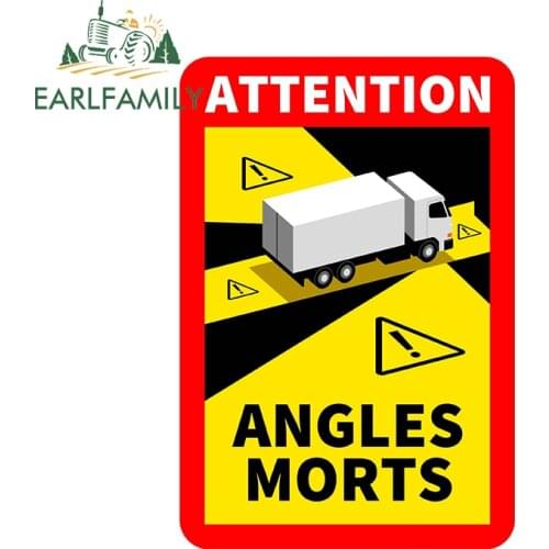 EARLFAMILY 13cm Auto Car Stickers for Attention Angles Morts LOGO Warning Decal Waterproof Wall Trunk Sticker Car Assessoires