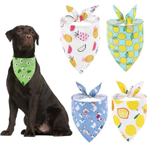 Dog Bandana Pet Birthday Neckerchief Donut Fruit Animal Cartoon Printed Pet Saliva Towel Cat Triangle Scarf Dogs Accessories