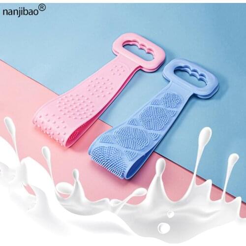 Nanjibao Silicone massage brush bathroom accessory body rub bath towel back strong rub back artifact rub mud rub grey bath brush