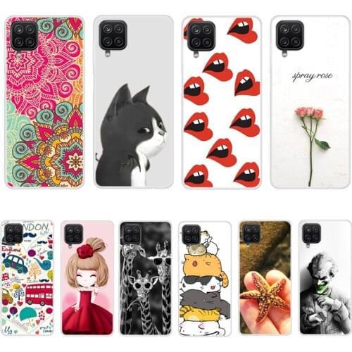 Case For Samsung Galaxy A12 Phone Cover Back Fitness Silicone Bumper Softness TPU With Colorful Printing