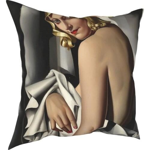 Tamara De Lempicka Portrait De Marjorie Ferry Art Throw Pillow Cover Polyester Decorative Pillow Novelty Cushion Covers