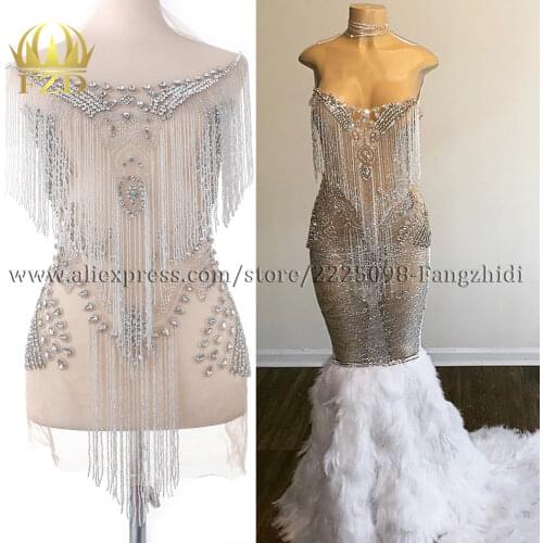 FZD 1 piece Handmade Sew on rhinestone applique custom patch rhinestones for dress sequin patches wedding evening night dress