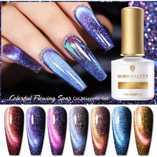 BORN PRETTY Gel Nail Polish Spar Cat Magnetic Shining Flowing Hybrid Nails Semi-permanent Varnish Soak Off Design Manicure