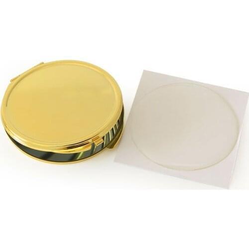 Hot Selling Metal Compact Mirror +Epoxy Sticker Personalized Pocket Cosmetic Mirrors 10/Lot