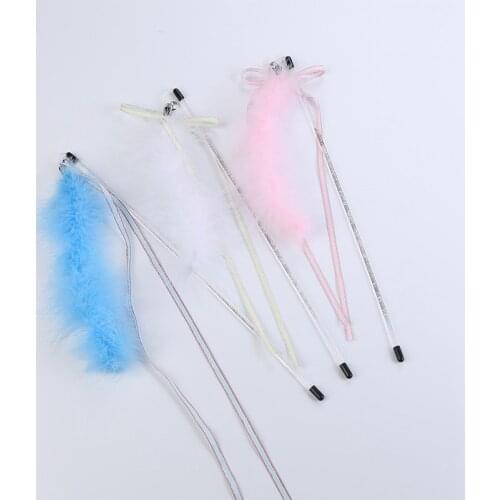 Cat Teaser Toy Funny Faux Feather Toy Interactive Toy Cat Wand Toy Cat Teasing Wand Training Toys Cat Feather Teaser Legendog