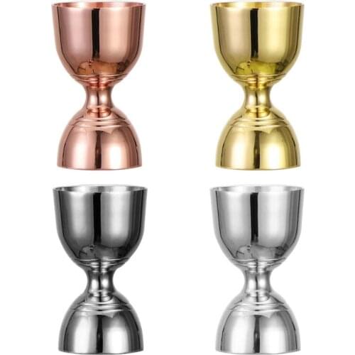 Q9QF Indian Style Wine Measuring Device Stainless Steel Double Head Cocktail Jigger Glass Wine Measuring Ounce