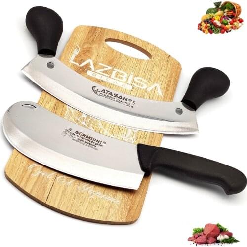 Quality stainless steel onion bread burrito pizza knife stainless steel double handle row armor meat grinder