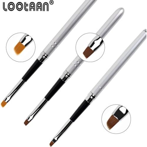 Nail Art Brush Drawing Painting Pen Manicure Tools French Flower Liner Builder Round Crystal Oblique UV Gel Acrylic