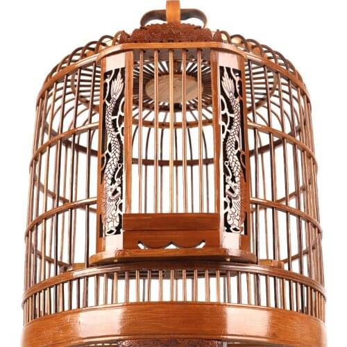 Guizhou thrush bird cage bamboo boutique complete set of accessories ocean cage factory carved myna bird cage large hand