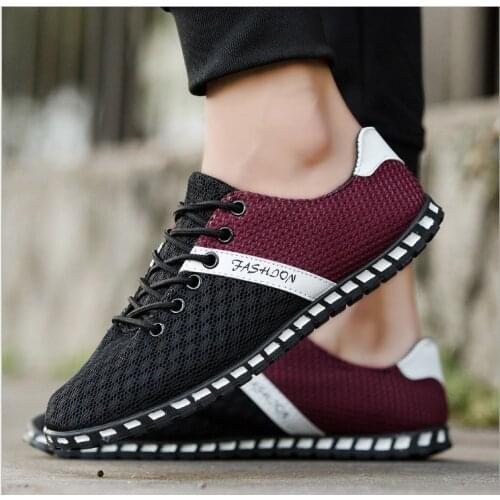 Fashion Mens Shoes Portable Breathable Walking Shoes 46 Large Size Sneakers Comfortable Walking Jogging Casual Shoes