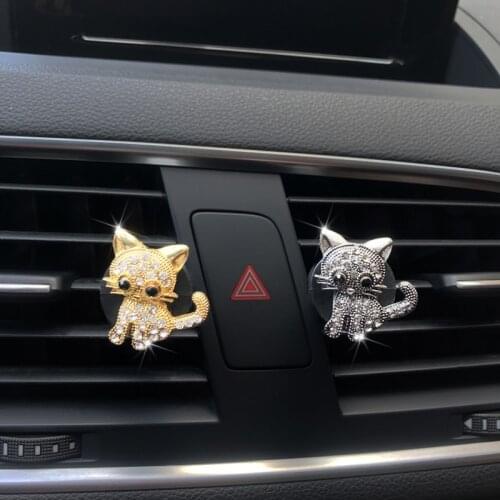 Cute kitten modeling car perfume car air freshener Golden cat decorative perfume Automobile accessories