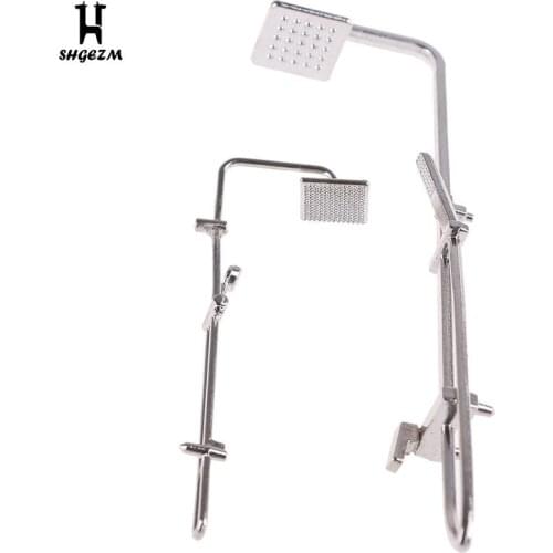 2 styles Dollhouse Miniature Alloy Bathroom Bath Shower Mini Bathroom Bath Shower Model Pretend Toy for Doll Accessories