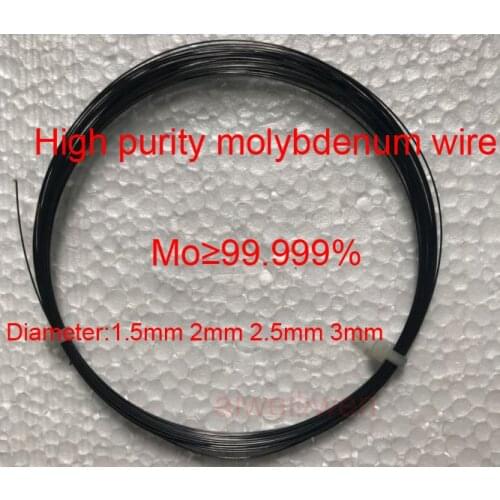 1.5mm 2mm 2.5mm 3mm Mo 99.999% High purity heat black Fine molybdenum wire molybdenum filament Mo-La wires molybdate silk