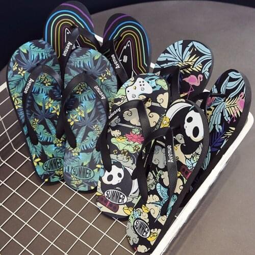 Character drag men outdoor anti-slip odor slippers large yard seaside soft bottom trend summer retro beach white personality