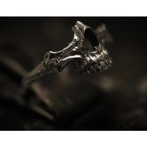Gothic Style Mens Black Skull Ring 316L Stainless Steel Ring Skeleton Rings for Men Punk Biker Party Jewelry Gifts OSR753