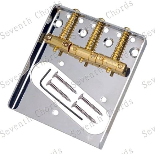 A Set Chrome Brass Saddle Ashtray Guitar Bridge For TL Electric Guitar - Strings through bridge or body