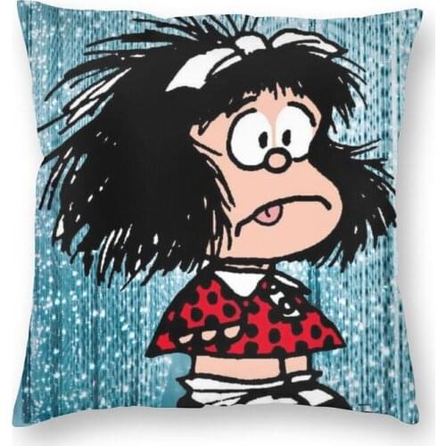 Mafalda In Shock Cushion Cover 40x40 Decoration 3D Printing Quino Cartoon Manga Throw Pillow for Car Double Side