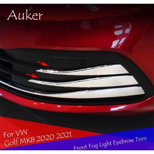 Car Front Fog light Eyebrow Trim Sticker Garnish Decoration Strips Car Styling For VW Golf 8 MK8 2020 20201 Car Accessories