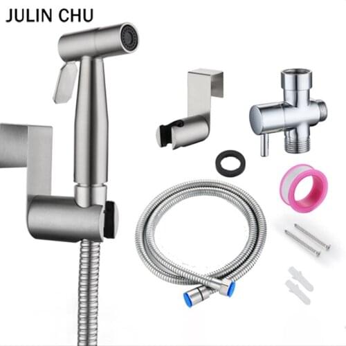 Handheld Toilet Bidet Sprayer Set 304 Stainless Steel Hand Bidet Faucet for Lavatory Bathroom Sprayer Shower Head Tap Cleaning