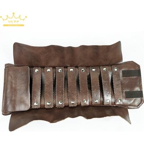 Jewelry Display Bag Portable Earrings Jewelry Roll Bag for Travel roll jewelry organizer Coffee Leather Storage Case