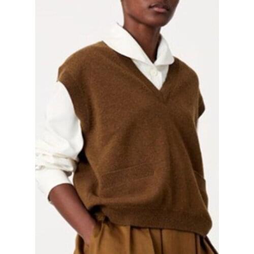 New Color Sleeveless V-Neck Women Sweater Vintage Vests Feminine Wool Loose Knit Pullover Fashion Crop Tops Tank Cute Cardigan