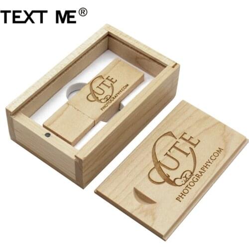 TEXT ME maple wooden+box LOGO usb flash drive 4GB 8GB 16GB 32GB 64GB usb 2.0 photography gift U disk