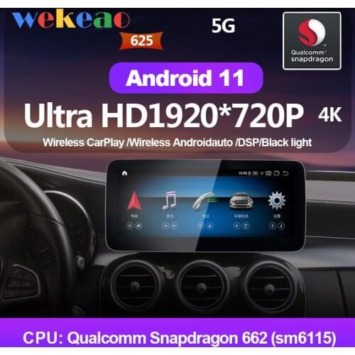 Wekeao Android 11 Car Radio For Mercedes Benz C Class W205 GLC X253 W446 NTG5.0 IPS audio Multimedia Dvd navigation GPS 12.3"