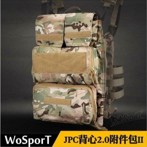 WoSporT Tactical Zipper Panel Pouch Bag Back Pack for JPC2.0 Tactical Vest VE-63-ACC-02